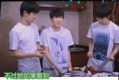 做饭这事是tfboys三小只为粉丝做的,借着快乐大本营给幸运粉丝的大