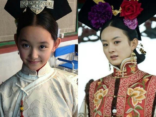 在于正版的《笑傲江湖》中饰演女主"任盈盈",也就是袁姗姗的小时候.